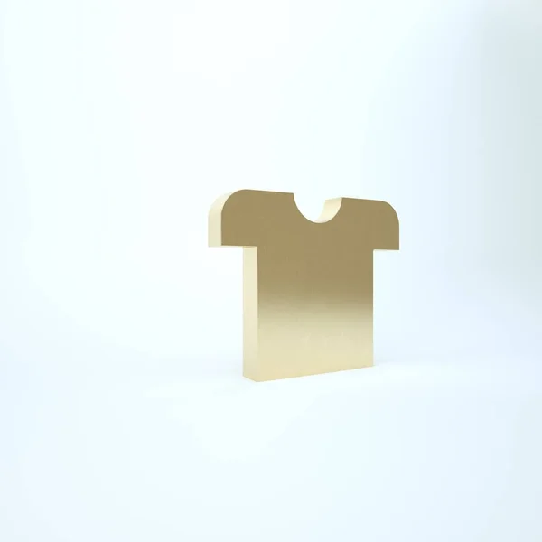 Camiseta de oro icono aislado sobre fondo blanco. 3D ilustración 3D render — Foto de Stock