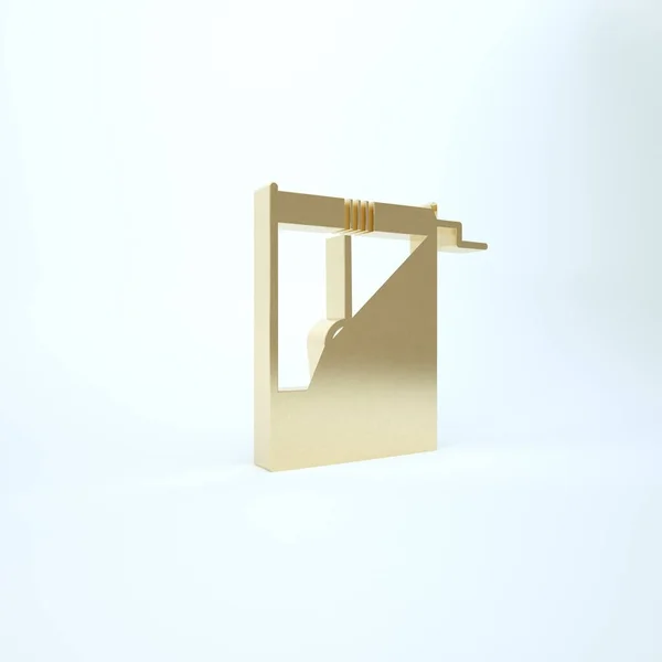 Ouro Bem com um balde e água potável ícone isolado no fundo branco. 3D ilustração 3D render — Fotografia de Stock