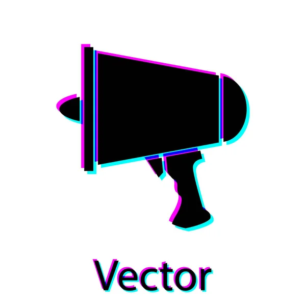 Preto Espalhe a palavra, ícone de megafone isolado no fundo branco. Ilustração vetorial —  Vetores de Stock