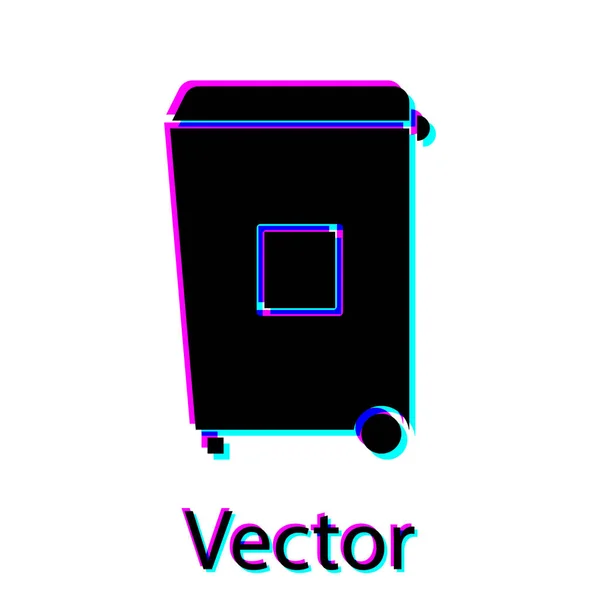 Das schwarze Mülleimer-Symbol ist isoliert auf weißem Hintergrund. Mülleimer-Schild. Papierkorb-Symbol. Büromüll-Ikone. Vektorillustration — Stockvektor