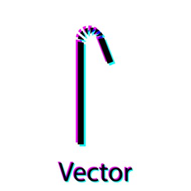 Siyah İçen, beyaz arka planda izole edilmiş plastik saman simgesi. Vektör İllüstrasyonu