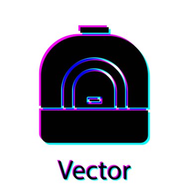Siyah Fırın simgesi beyaz arka planda yalıtılmış. Soba gazlı fırın işareti. Vektör İllüstrasyonu