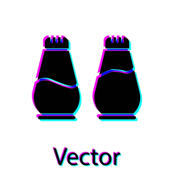 Icône Sel Poivre Noir Isolée Sur Fond Blanc Cuisiner Des — Image vectorielle
