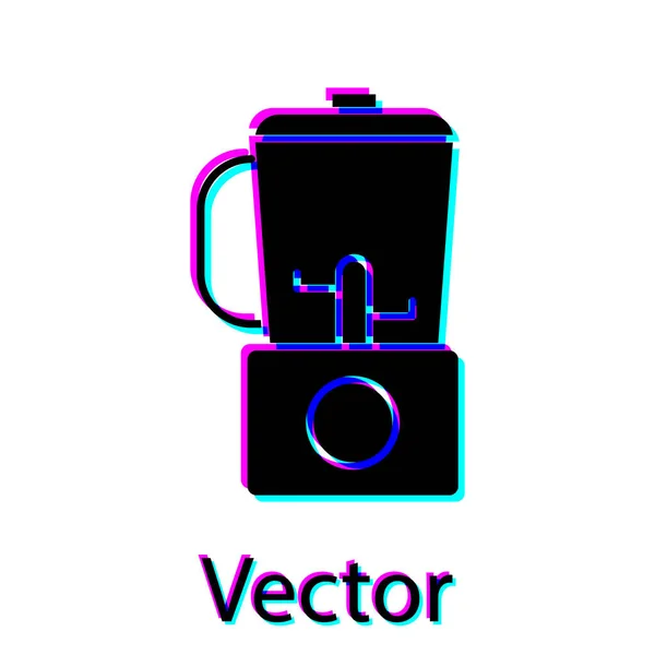 Ícone Preto Blender Isolado Fundo Branco Cozinha Liquidificador Estacionário Elétrico — Vetor de Stock