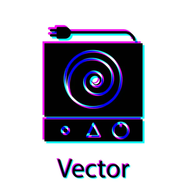 Schwarzes Elektroherd Symbol Isoliert Auf Weißem Hintergrund Kochschild Herd Mit — Stockvektor
