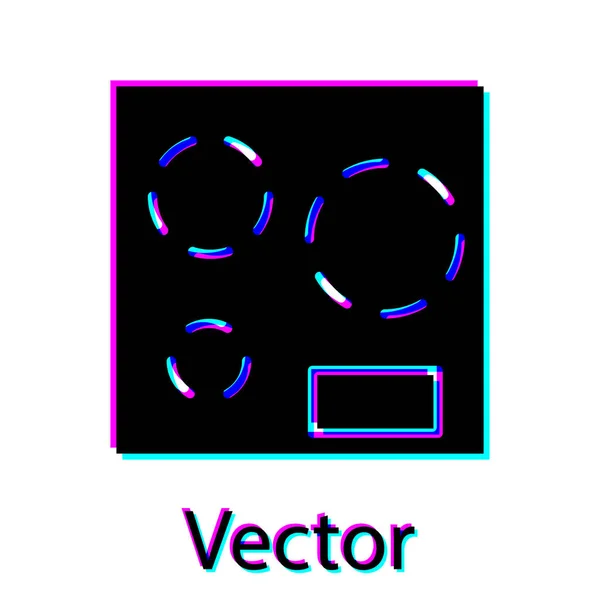 Schwarzes Elektroherd Symbol Isoliert Auf Weißem Hintergrund Kochschild Herd Mit — Stockvektor