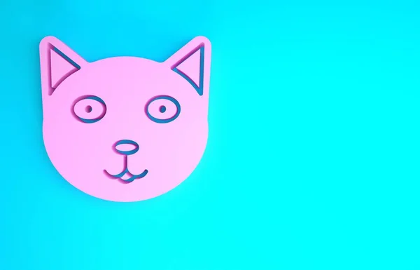Иконка Pink Pet выделена на синем фоне. Концепция минимализма. 3D-рендеринг — стоковое фото