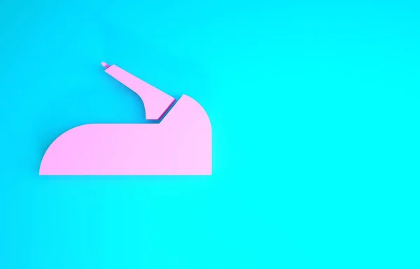 Pinkfarbenes Auto-Handbremse-Symbol isoliert auf blauem Hintergrund. Feststellbremshebel. Minimalismus-Konzept. 3D Illustration 3D Renderer — Stockfoto