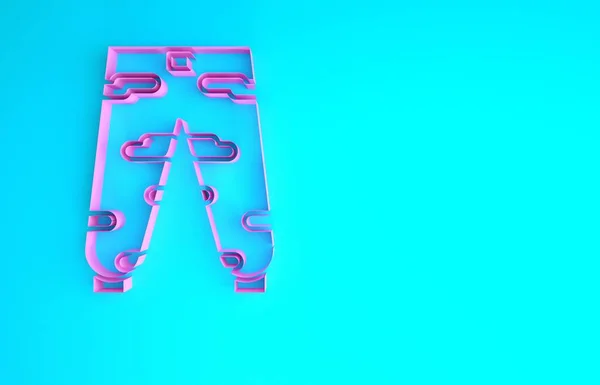 Růžové maskování nákladní kalhoty ikona izolované na modrém pozadí. Minimalismus. 3D ilustrace 3D vykreslení — Stock fotografie