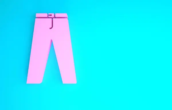 Pink Pants icon isolated on blue background. Minimalism concept. 3d illustration 3D render — Stock Photo, Image