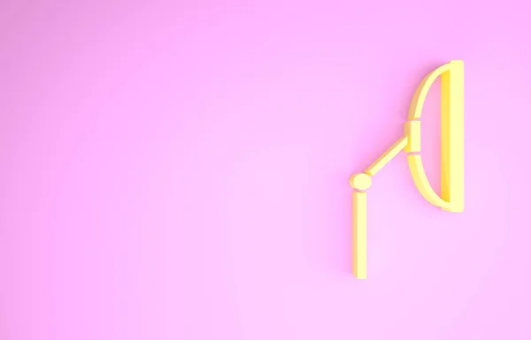 Yellow Windscreen wiper icon isolated on pink background. Minimalism concept. 3d illustration 3D render — Stock Photo, Image