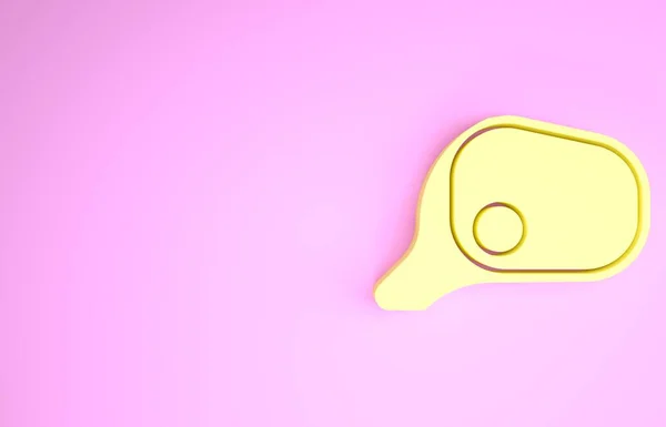 Yellow Car mirror icon isolated on pink background. Minimalism concept. 3d illustration 3D render — Stock Photo, Image