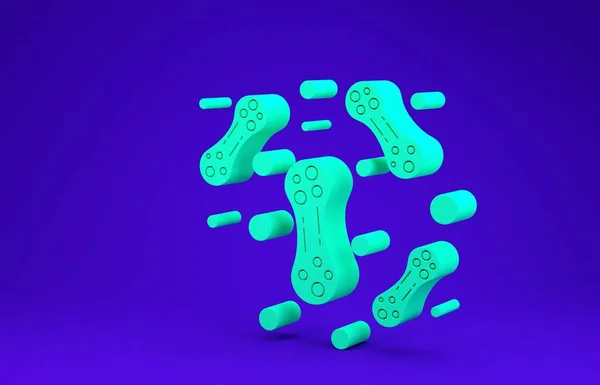 Ícone Bactéria Verde Isolado Fundo Azul Bactérias Germes Causadores Doenças — Fotografia de Stock