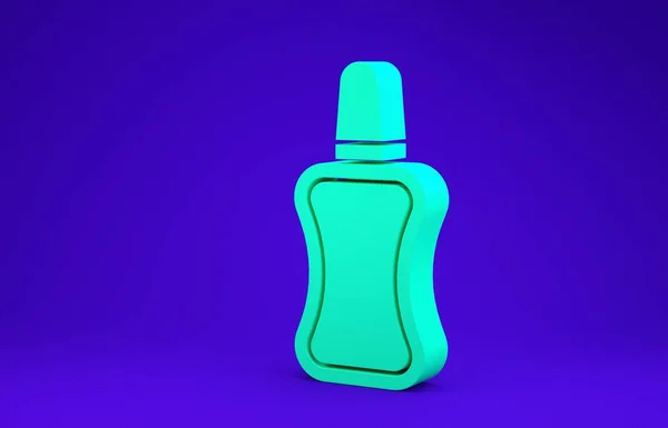 Grön Nagellack Flaska Ikon Isolerad Blå Bakgrund Minimalistiskt Koncept Återgivning — Stockfoto