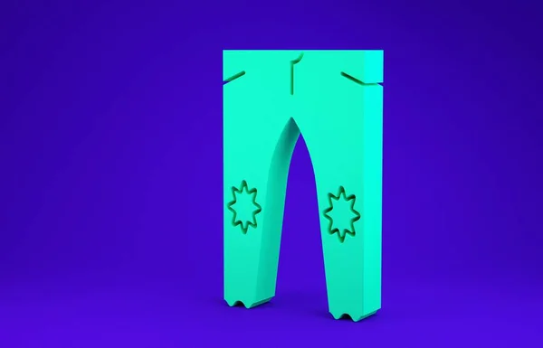 Icono Pantalones Verdes Aislado Sobre Fondo Azul Concepto Minimalista Ilustración — Foto de Stock