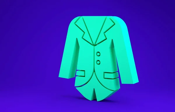 Green Blazer Jacket Icon Isolated Blue Background Minimalism Concept Illustration — Stock Photo, Image