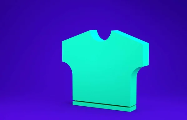 Green Shirt Icon Isolated Blue Background Minimalism Concept Illustration Render — Stock Photo, Image