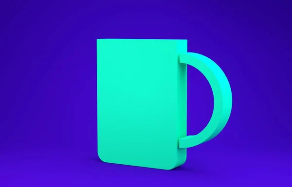 Green Coffee Cup Icon Isolated Blue Background Tea Cup Hot — Stock Photo, Image