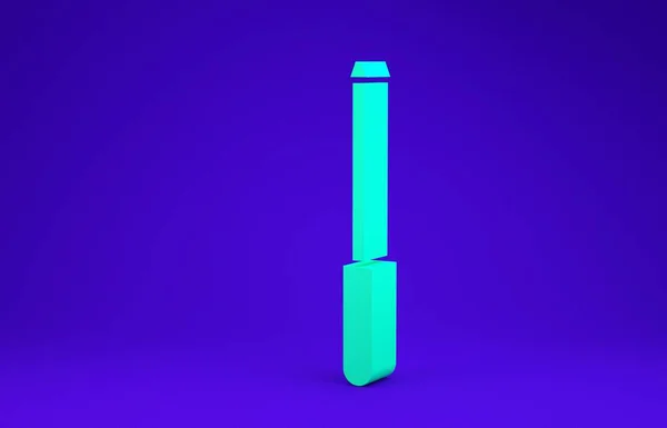 蓝色背景下孤立的绿色刀具图标 最低纲领的概念 3D渲染3D插图 — 图库照片