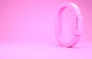 Pembe Karabinalı simgesi pembe arka planda izole edilmiş. Olağanüstü bir spor. Spor malzemeleri. Minimalizm kavramı. 3d illüstrasyon 3B canlandırma