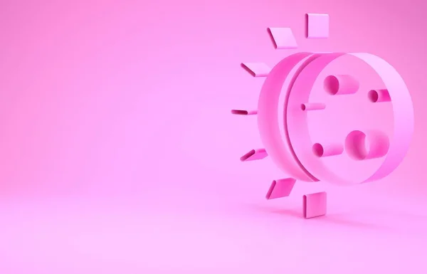 Рожеве Затемнення Значка Сонця Ізольовано Рожевому Фоні Загальне Сонарне Затемнення — стокове фото