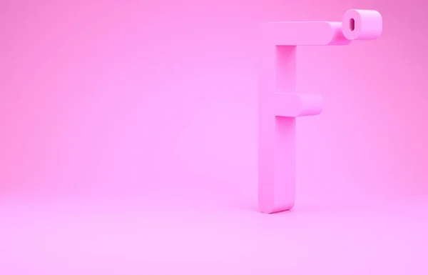 Ícone Fahrenheit Rosa Isolado Fundo Rosa Conceito Minimalismo Ilustração Render — Fotografia de Stock