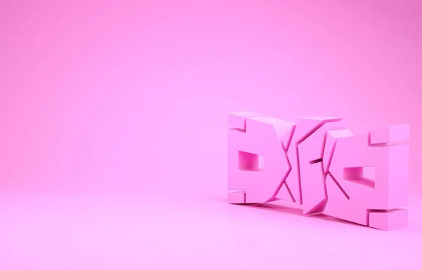 Рожевий Збитий Паперовий Грошовий Значок Ізольований Рожевому Фоні Стек Грошових — стокове фото