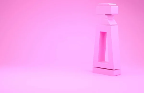 Розовый Крем Лосьон Косметической Трубки Значок Изолирован Розовом Фоне Средства — стоковое фото