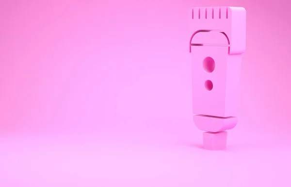 ピンクピンクの背景に隔離された電気ヘアクリップまたはシェーバーアイコン バーバーショップのシンボル 最小限の概念 3Dイラスト3Dレンダリング — ストック写真