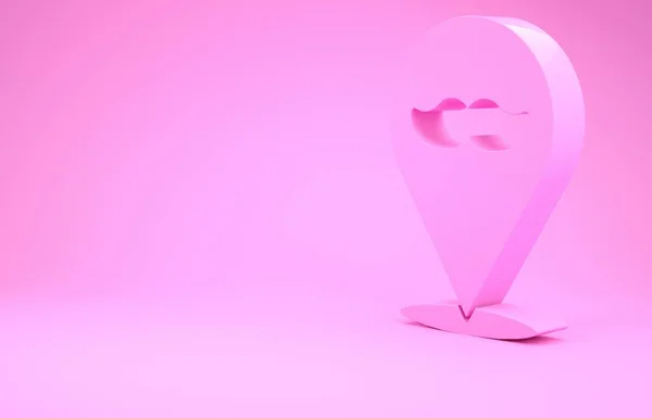 Розовая Икона Парикмахерской Выделена Розовом Фоне Логотип Парикмахера Вывеска Концепция — стоковое фото