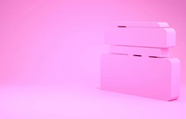 Pink Cream Loção Ícone Tubo Cosmético Isolado Fundo Rosa Produtos — Fotografia de Stock