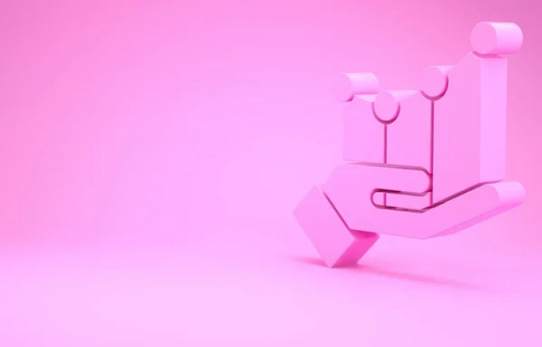 Інфографічна Піктограма Рожевого Пирога Ізольована Рожевому Фоні Діаграма Знаку Діаграми — стокове фото