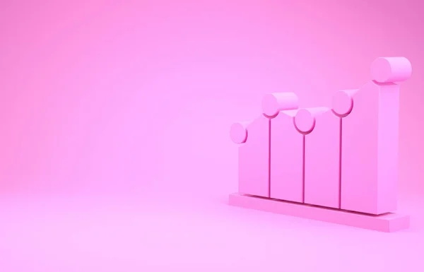 Icono Infografía Gráfico Pastel Rosa Aislado Sobre Fondo Rosa Signo — Foto de Stock