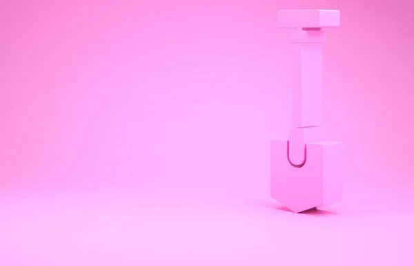 Pink Shovel Symbol Isoliert Auf Rosa Hintergrund Gartenwerkzeug Werkzeug Für — Stockfoto