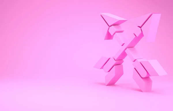 Розовые Стрелки Розовом Фоне Концепция Минимализма Рендеринг — стоковое фото