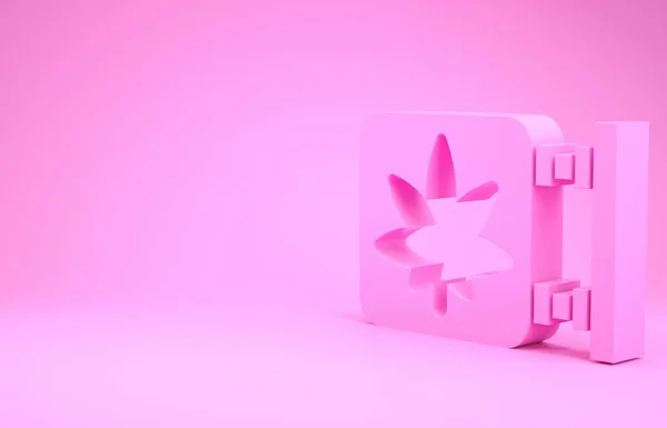 Розовая Марихуана Значок Хранилища Конопли Изолированы Розовом Фоне Оборудование Аксессуары — стоковое фото
