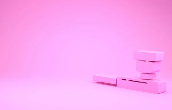 Розовый Курение Трубки Дымом Значок Изолирован Розовом Фоне Табачная Трубка — стоковое фото