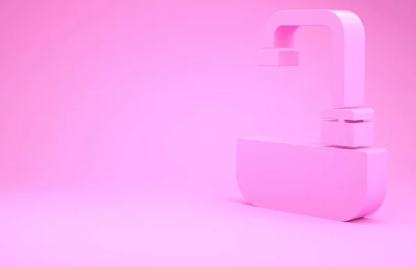 Розовый Умывальник Водопроводной Иконкой Изолированы Розовом Фоне Концепция Минимализма Рендеринг — стоковое фото