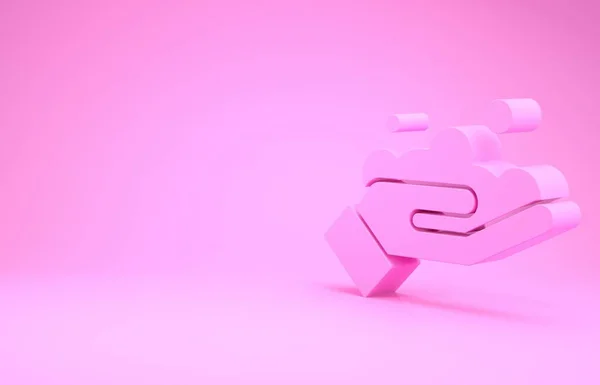 Розовая Мытье Рук Мылом Значок Изолирован Розовом Фоне Мытье Рук — стоковое фото