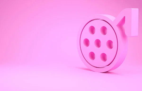 Icono Lámpara Cirugía Rosa Aislado Sobre Fondo Rosa Concepto Minimalista —  Fotos de Stock