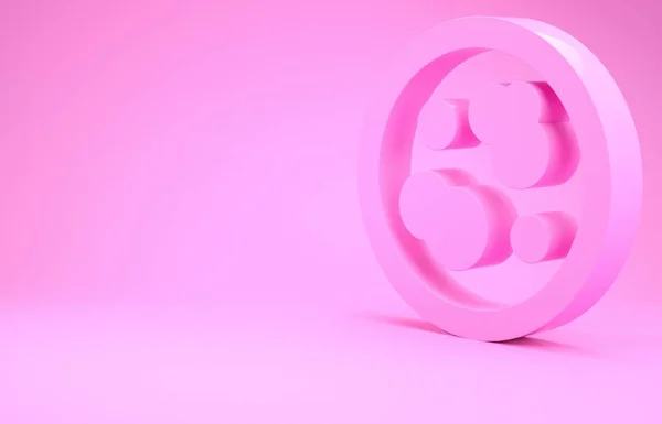 Pink Petri Блюдо Бактериями Значок Изолирован Розовом Фоне Концепция Минимализма — стоковое фото