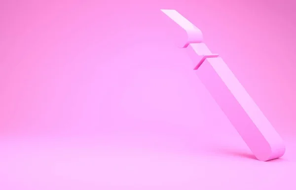 Pink Medical Chirurgie Skalpell Werkzeug Symbol Isoliert Auf Rosa Hintergrund — Stockfoto