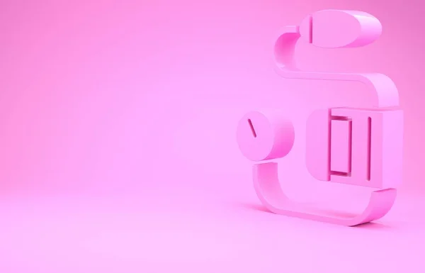 Розовый Значок Кровяного Давления Изолирован Розовом Фоне Концепция Минимализма Рендеринг — стоковое фото