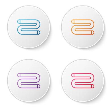 Beyaz arkaplanda renk çizgisi Havlu simgesi izole edildi. Simgeleri daire düğmelerine ayır. Vektör İllüstrasyonu