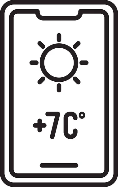 Black line Weather forecast icon isolated on white background. Vector Illustration — Stock Vector