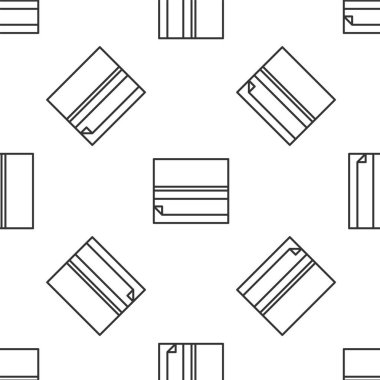 Gri çizgi yuvarlanan kağıt ikonu beyaz arka planda izole edilmiş pürüzsüz desen. Vektör İllüstrasyonu