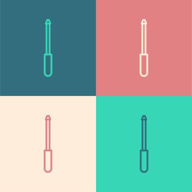 Pop Art Line Bıçak Keskinleştirici simgesi renk arkaplanında izole edildi. Vektör İllüstrasyonu