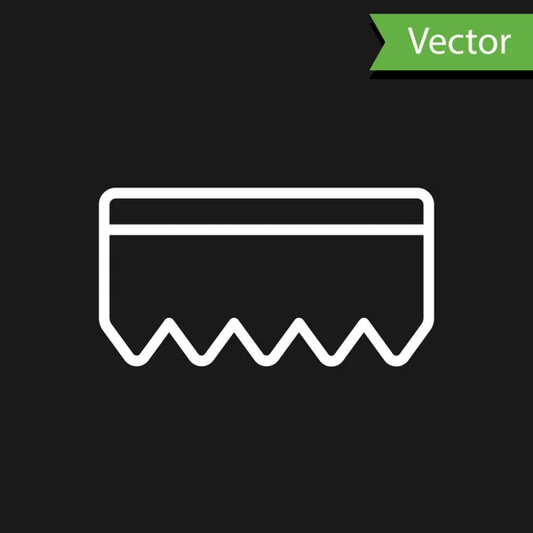Weiße Linie Schwamm mit Blasen Symbol isoliert auf schwarzem Hintergrund. Bast zum Geschirrspülen. Reinigungsservice-Logo. Vektorillustration — Stockvektor