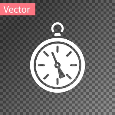 Beyaz Pusula simgesi şeffaf arkaplanda izole edildi. Rüzgâr yön bulma sembolü. Rüzgar gül işareti. Vektör İllüstrasyonu