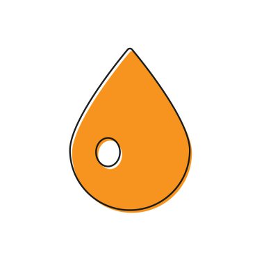Turuncu Su damla simgesi beyaz arka plan üzerinde izole. Vektör İllüstrasyonu